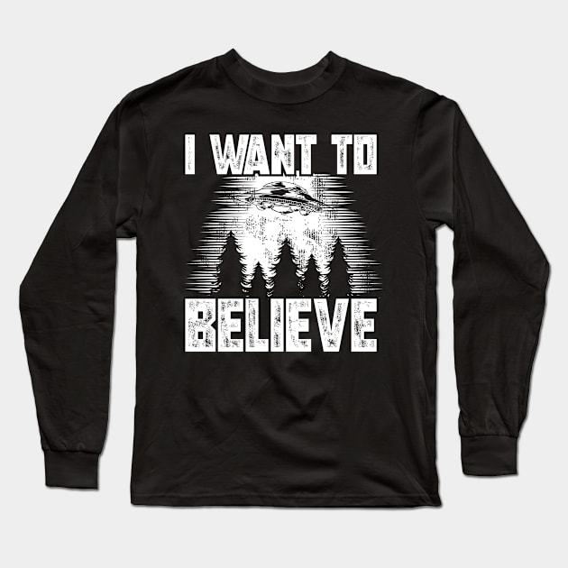 NWO Believe Conspiracy Alien Long Sleeve T-Shirt by QQdesigns